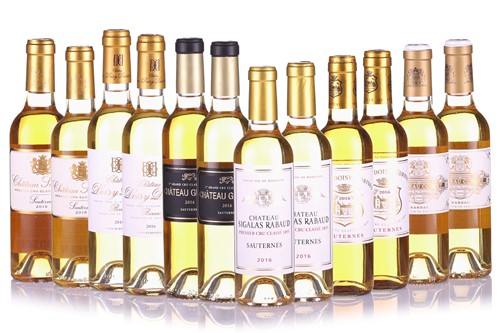 Lot 61 - One mixed case of 12 half bottles of Sauternes...