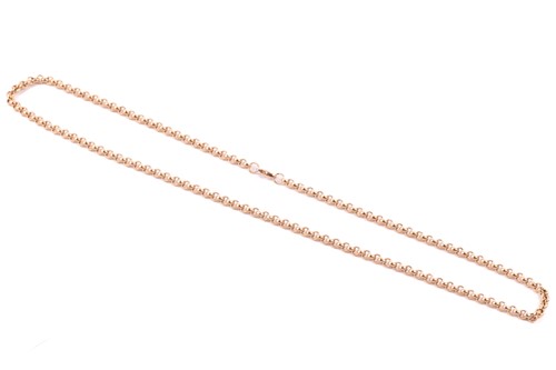 Lot 160 - A belcher chain in 9ct yellow gold, completed...