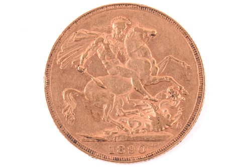 Lot 329 - A Victoria full sovereign 1890, obverse with...
