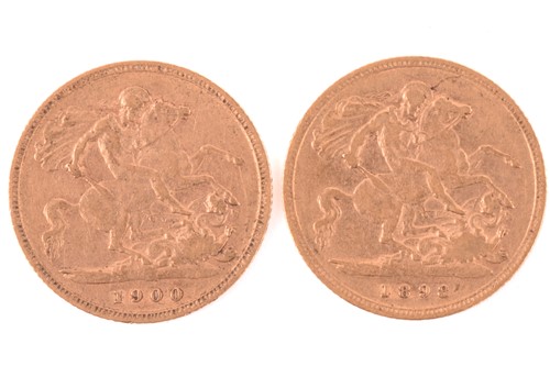 Lot 306 - Two Victoria half sovereigns 1898 and 1900,...