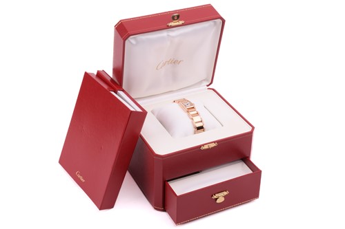 Lot 366 - A Cartier Tankissime 18ct gold watch with...