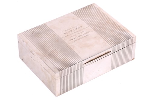 Lot 468 - A silver cigar box of rectangular form, London...