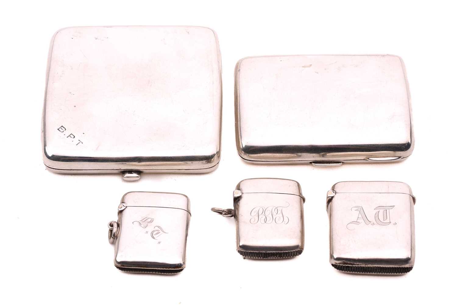 Lot 490 - A silver cigarette case by John Millward Banks,...