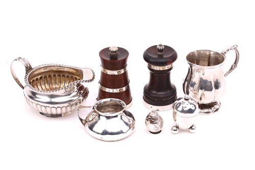 Lot 519 - A collection of silver items including silver...