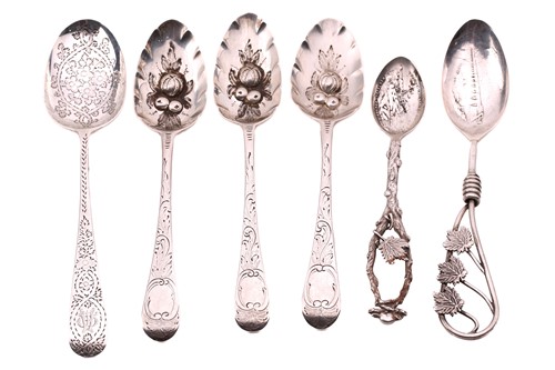 Lot 197 - A pair of George III silver berry spoons, by...