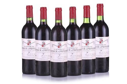 Lot 93 - Six bottles of Chateau Latour a Pomerol, 1981,...