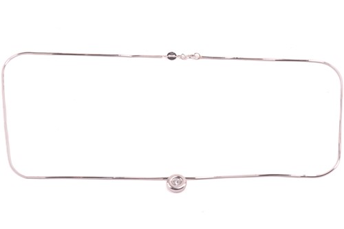 Lot 248 - A diamond pendant on chain, comprising a...