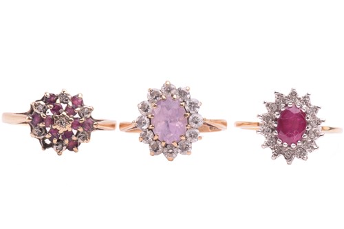 Lot 79 - A collection of nine gem-set rings, including...