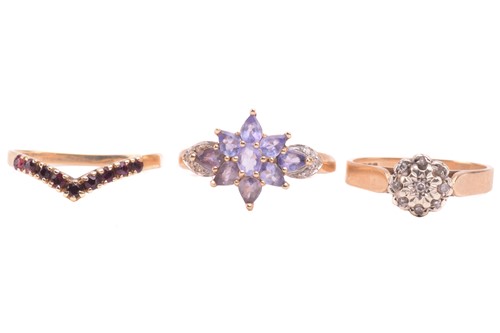 Lot 79 - A collection of nine gem-set rings, including...