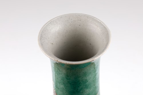 Lot 120 - A Chinese Famile Vert porcelain bottle vase,...