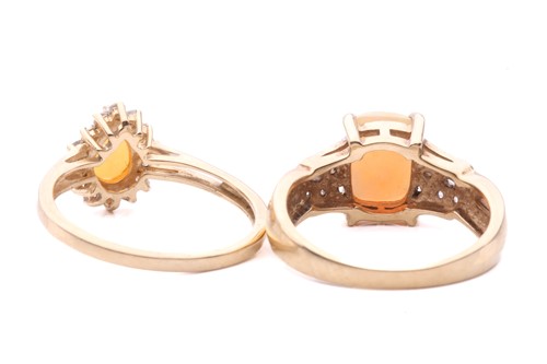 Lot 202 - Two 9ct gold dress rings set with precious...