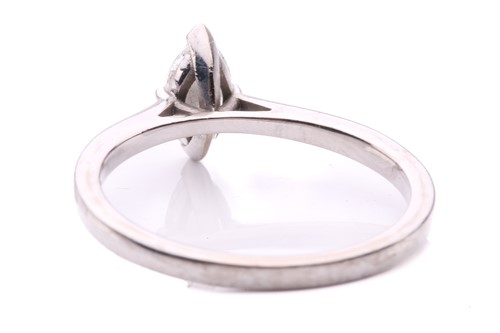 Lot 58 - A marquise diamond solitaire ring, the...
