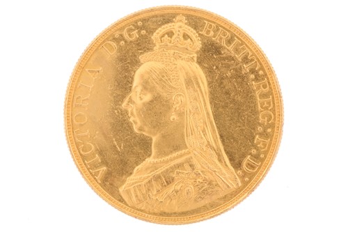 Lot 342 - A Victoria Jubilee head quintuple sovereign...