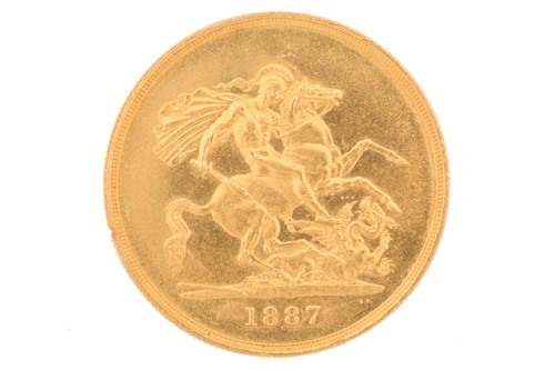 Lot 342 - A Victoria Jubilee head quintuple sovereign...