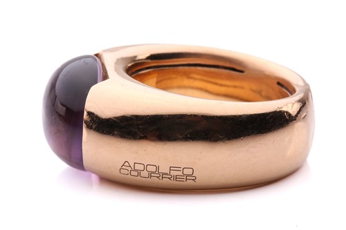 Lot 258 - An amethyst cocktail ring by Adolfo Courrier,...