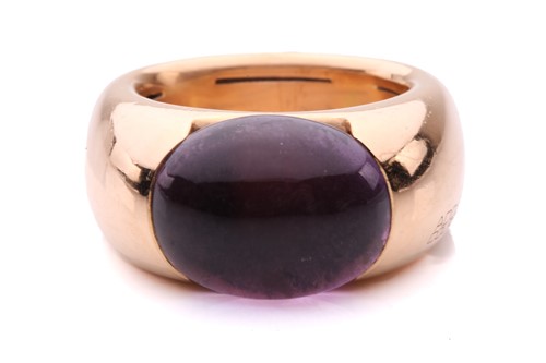 Lot 258 - An amethyst cocktail ring by Adolfo Courrier,...