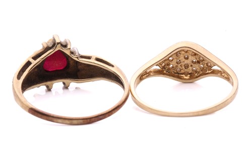 Lot 118 - A heart shape synthetic ruby ring with...