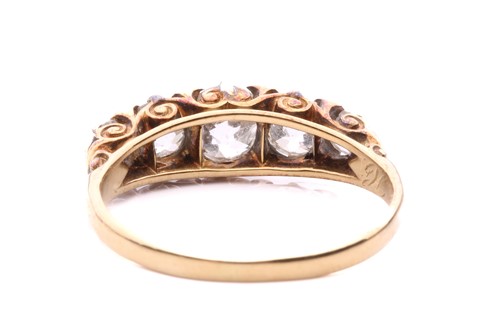 Lot 178 - A late Victorian diamond five stone ring, set...