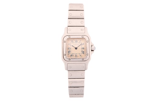 Lot 401 - A 2001 Cartier Santos ladies stainless steel...