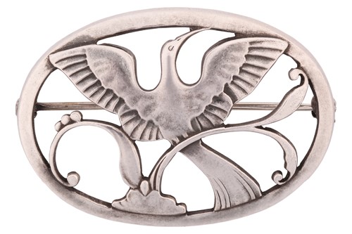 Lot 172 - Georg Jensen; a 925 sterling silver 'Bird of...