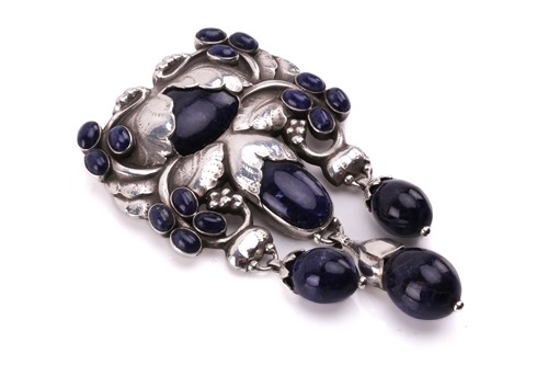 Lot 312 - Georg Jensen - a 'master brooch' of foliate...