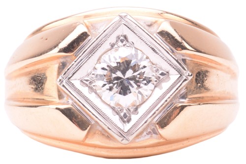 Lot 159 - A diamond solitaire ring, centred with a...
