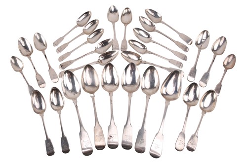 Lot 479 - A quantity of crested silver spoons of fiddle...