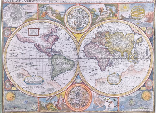 Lot 398 - A 17th century map of the world 'A new and...