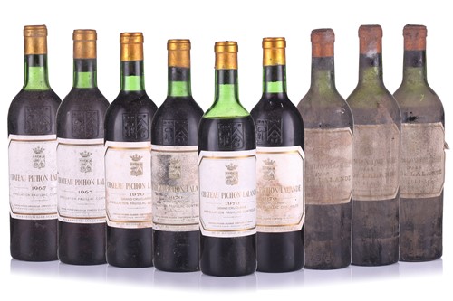 Lot 140 - Nine bottles of Chateau Comtesse de Pichon...