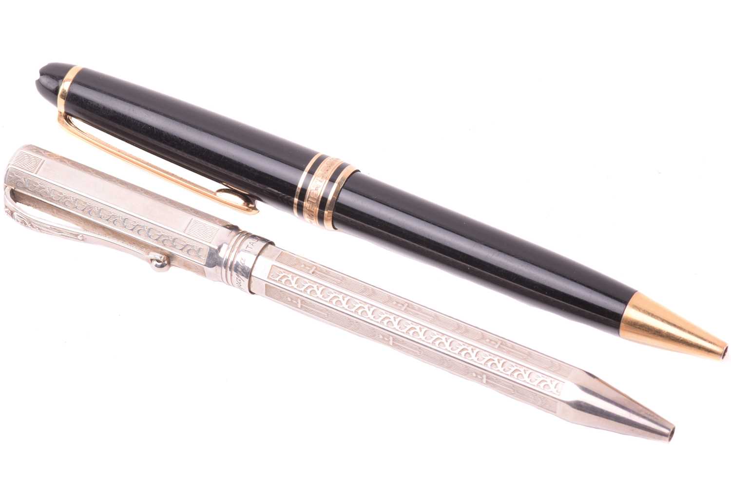 Lot 362 - A silver Montegrappa ballpoint pen with...