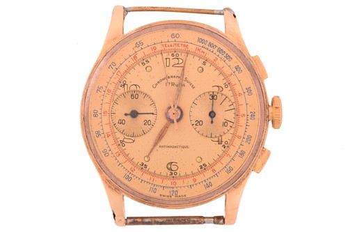 Lot 399 - A Chronographe Suisse 17 Rubis watch,...