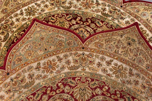 Lot 155 - A possibly Indian lotus-shaped red ground...