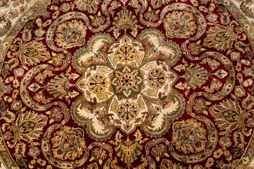 Lot 155 - A possibly Indian lotus-shaped red ground...