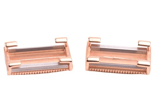 Lot 266 - Boucheron - two ribbed watch strap buckles for...