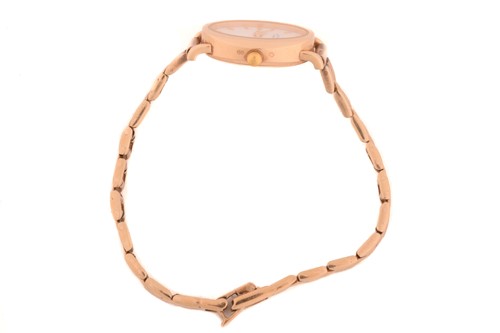 Lot 382 - A Rotory 9k gold ladies quartz wristwatch, the...