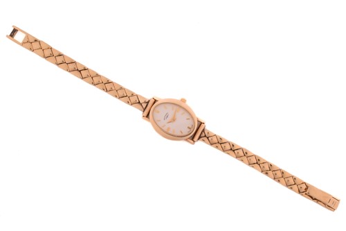 Lot 382 - A Rotory 9k gold ladies quartz wristwatch, the...