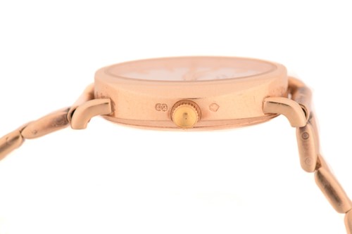 Lot 382 - A Rotory 9k gold ladies quartz wristwatch, the...