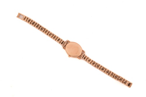 Lot 382 - A Rotory 9k gold ladies quartz wristwatch, the...