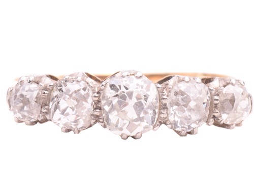 Lot 17 - A diamond five stone ring, set with a...