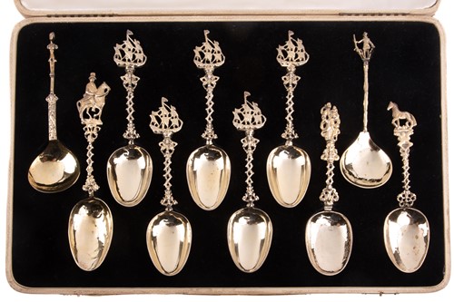 Lot 476 - Ten 18th/19th century Dutch figural spoons...