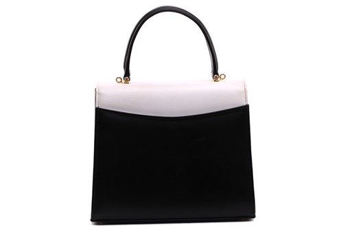 Lot 35 - Launer - 'Traviata' handbag in black and white...