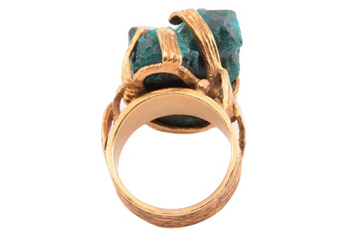 Lot 205 - A Modernist dioptase cocktail ring, featuring...