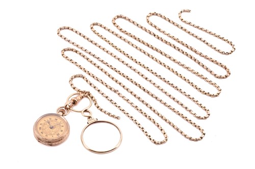 Lot 467 - An open-face fob pocket watch, single...