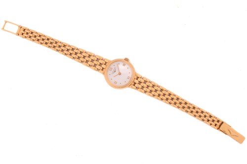 Lot 373 - A Longines Prestige 18k gold ladies quartz...