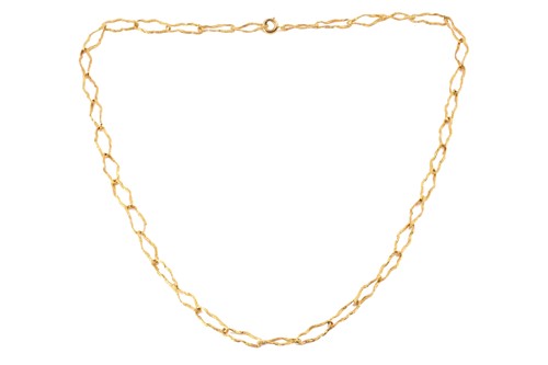 Lot 133 - A textured peanut link chain, organically...