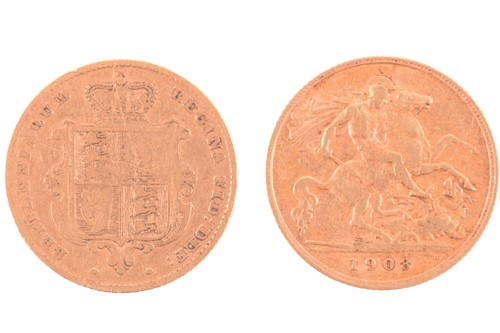 Lot 326 - A Queen Victoria half sovereign 1856 and an...