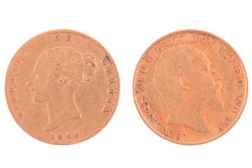 Lot 326 - A Queen Victoria half sovereign 1856 and an...