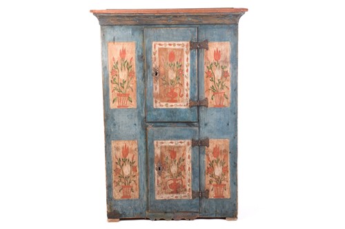 Lot 142 - A Swiss Folk Art naive painted cupboard/hutch,...