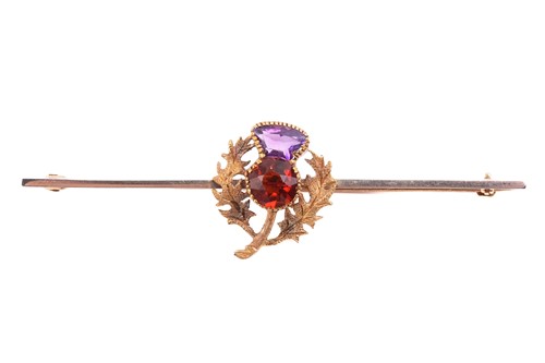 Lot 114 - An early 20th century Scottish amethyst and...