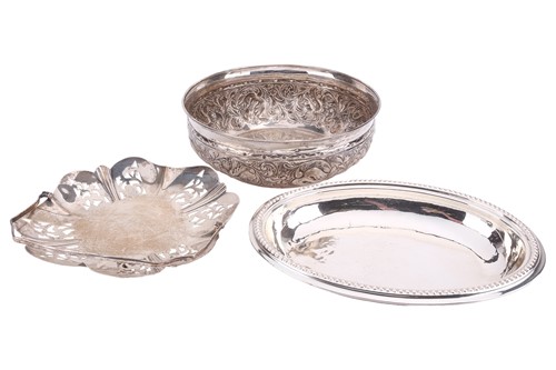 Lot 505 - A late Victorian large circular silver fruit...